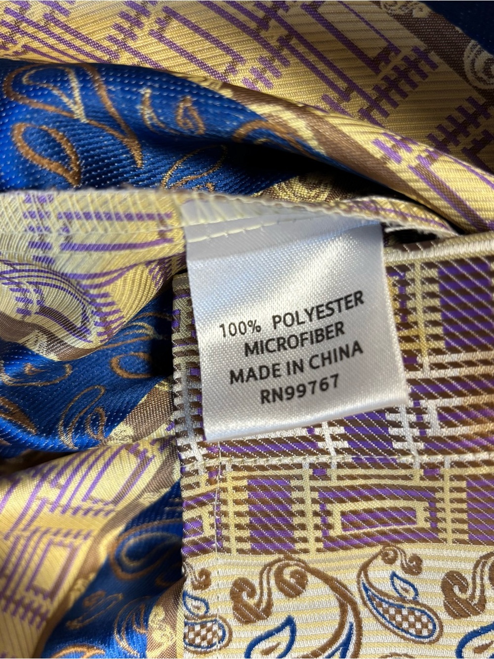Daniel Ellissa 2XL Mens Dress Shirt Gold Purple Paisley Geometric Long Sleeve - Picture 4 of 9